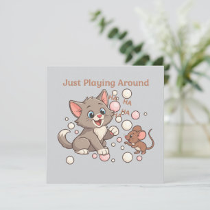 Cute Cat & Mouse Friendship Invitation