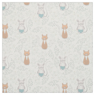 Cute Cat Mouse Pattern  Fabric