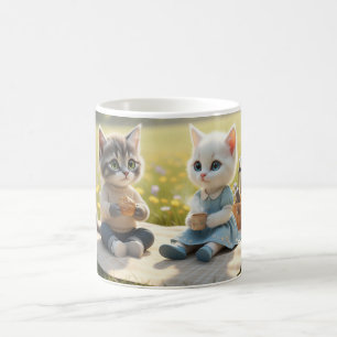 Cute Cat Mug Tom & Luna Spring Picnic