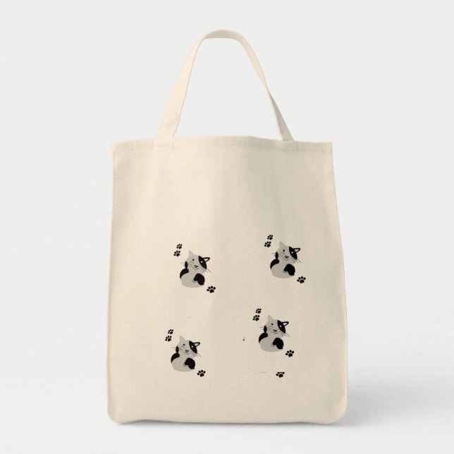 Cute Cat Mug Tote Bag (Front)