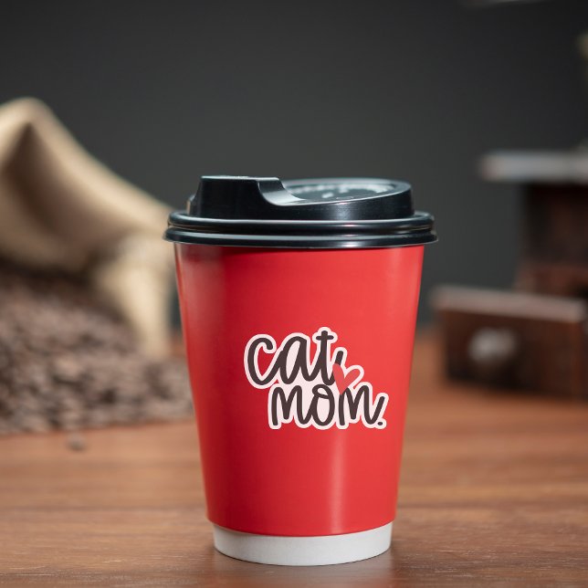 Cute Cat Mum Contour Custom-Cut (This cute sticker is purr-fect for proud cat moms!)