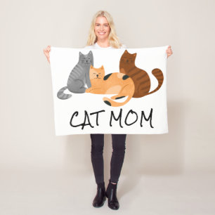 Cute Cat Mum  Fleece Blanket