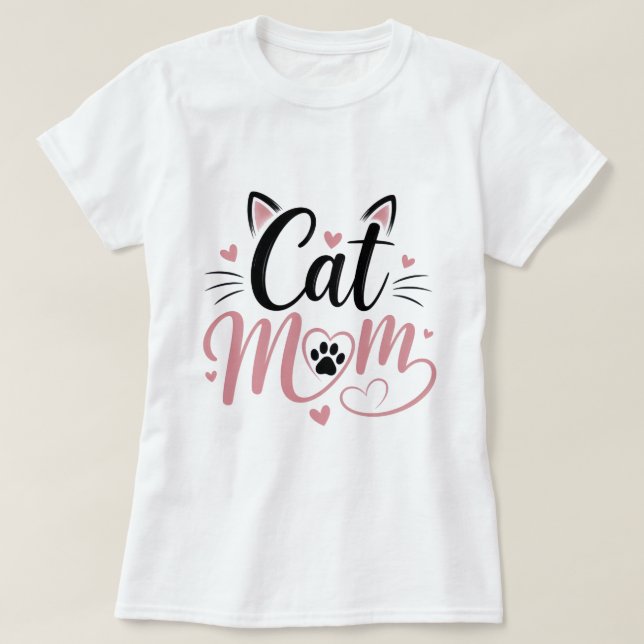 Cute Cat Mum Graphic T-Shirt (Design Front)