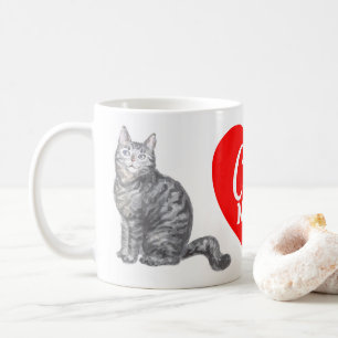 Cute Cat Mum Grey / Silver Tabby Kitty Kitten Love Coffee Mug