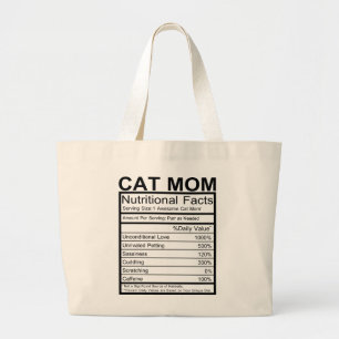 Cute Cat Mum Kitten Black Kitty Crazy Cat Lady Large Tote Bag
