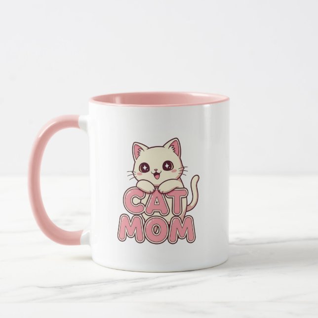 Cute "Cat Mum" Mug - Perfect Kawaii Kitten (Left)