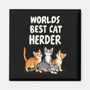 Cute Cat Mum Worlds Best Cat Herder Funny  Magnet