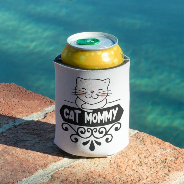 Cute Cat mummy pet animal lovers Can Cooler (In Situ Pool)