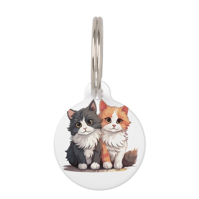 Cute Cat Name Pet ID Tag (Front)
