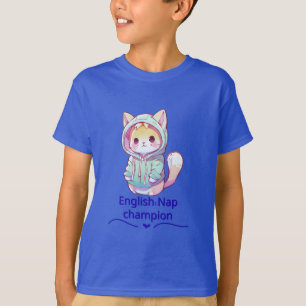 Cute Cat Nap Champion Too T-Shirt