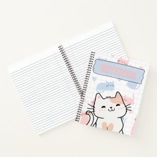 Cute Cat Notebook – 50 Printable Lined Pages for N