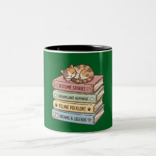 Cute Cat on Books Mug