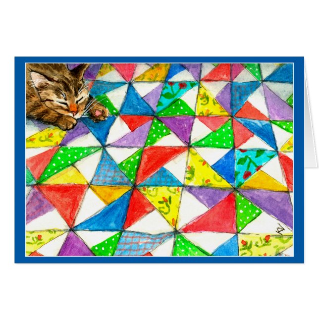 Cute cat on quilt (Front Horizontal)