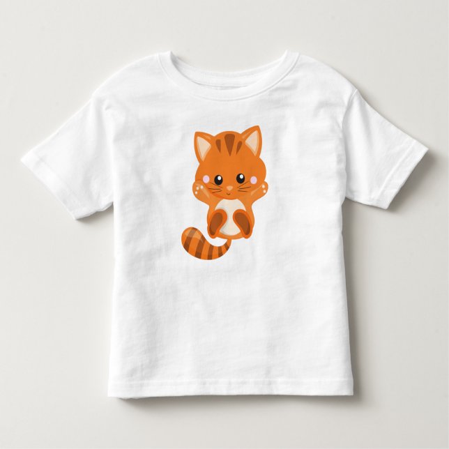 Cute Cat, Orange Cat, Little Cat, Kitty, Kitten Toddler T-Shirt (Front)