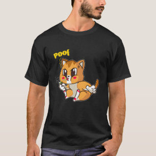 Cute Cat Orange Kitten Kitty Blowing Dandelion T-Shirt