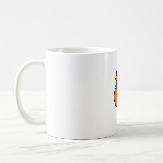 Cute Cat Orange Pumpkin - Kitty October Fall Hallo Coffee Mug (Left)