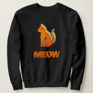 Cute Cat, Orange & Yellow Animal, Abstract Pop Art Sweatshirt