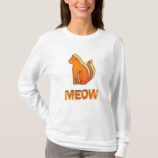 Cute Cat, Orange & Yellow Animal, Abstract Pop Art T-Shirt