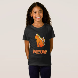 Cute Cat, Orange & Yellow Animal, Abstract Pop Art T-Shirt