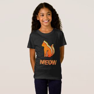 Cute Cat, Orange & Yellow Animal, Abstract Pop Art T-Shirt