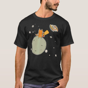 Cute Cat Outer Space Art T-Shirt