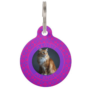 Cute Cat Owner Gift Ethnic Pattern Pet Tag