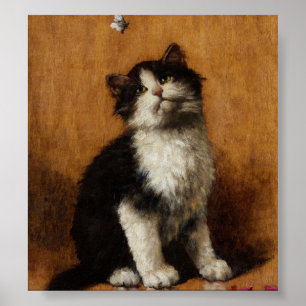Cute Cat Painting Poster