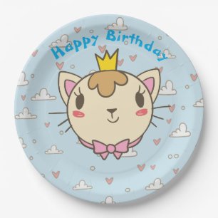 Cute Cat Paper Plate