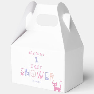Cute Cat Pastel Colour Baby Shower Favour Box