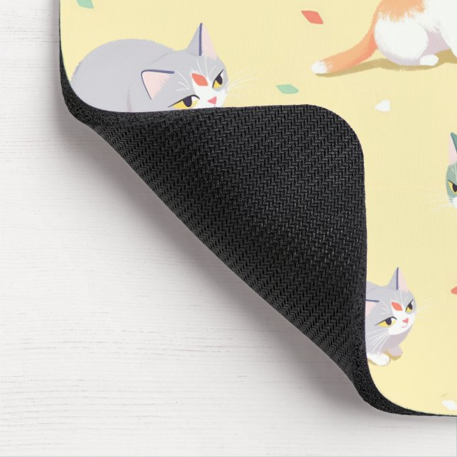 Cute Cat Patter  Mouse Pad (Corner)