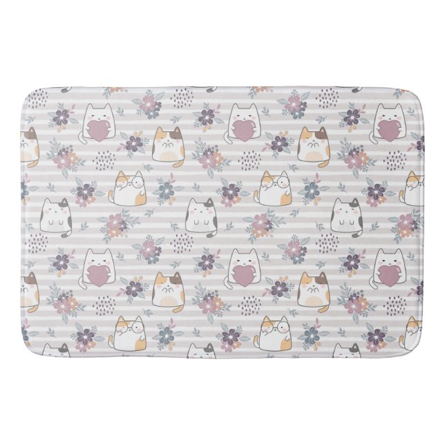 Cute cat pattern bath mat (Front)