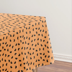 CUTE Cat Pattern Black and Orange Tablecloth