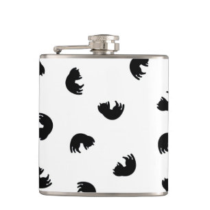 CUTE Cat Pattern Black and White Hip Flask