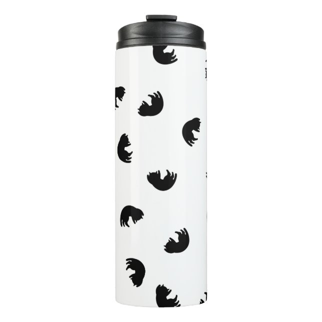 CUTE Cat Pattern Black and White Thermal Tumbler (Front)