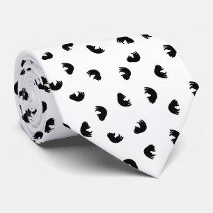 CUTE Cat Pattern Black and White Tie