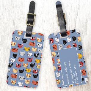 Cute Cat Pattern Luggage Tag