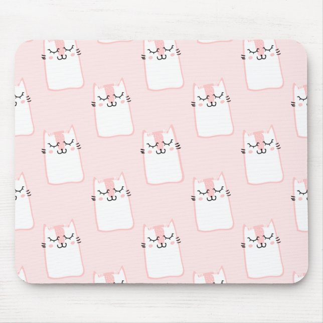 Cute Cat pattern Mouse Pad (Front)
