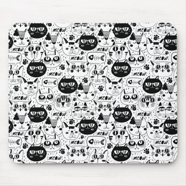 Cute Cat Pattern Mouse Pad (Front)