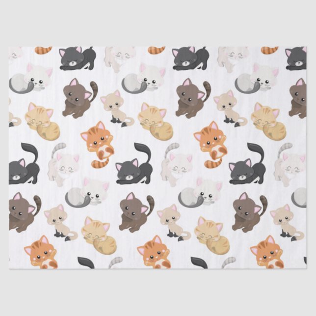 Cute cat pattern party tissue paper (Front)