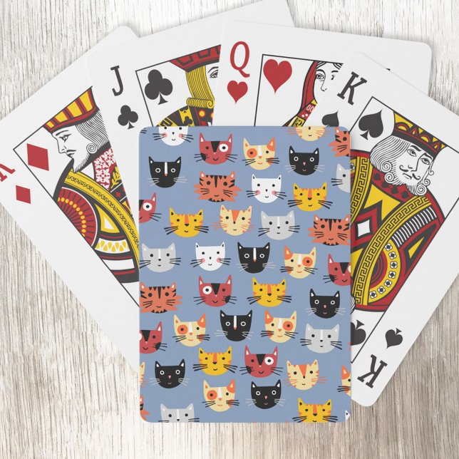 Cute Cat Pattern Playing Cards (Cute little kitty cat playing cards)