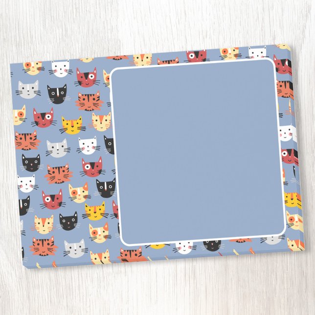 Cute Cat Pattern Post-it Notes (Fun kitty cat post it notes for animal lovers)