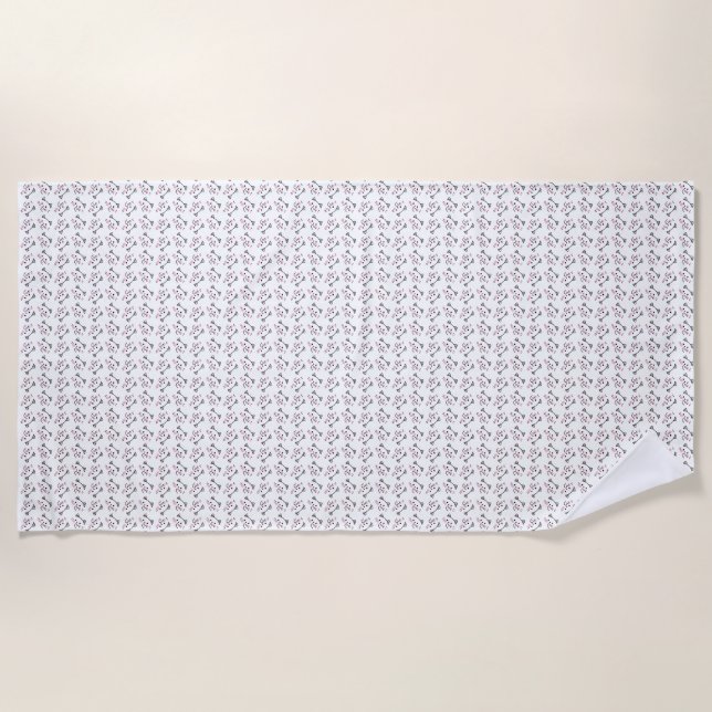 Cute Cat Pattern Seamless Background Beach Towel (Front)