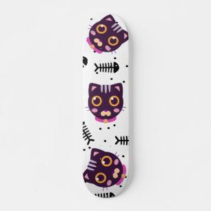 Cute Cat Pattern Skateboard
