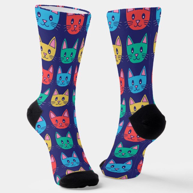 Cute Cat Pattern Socks (Angled)