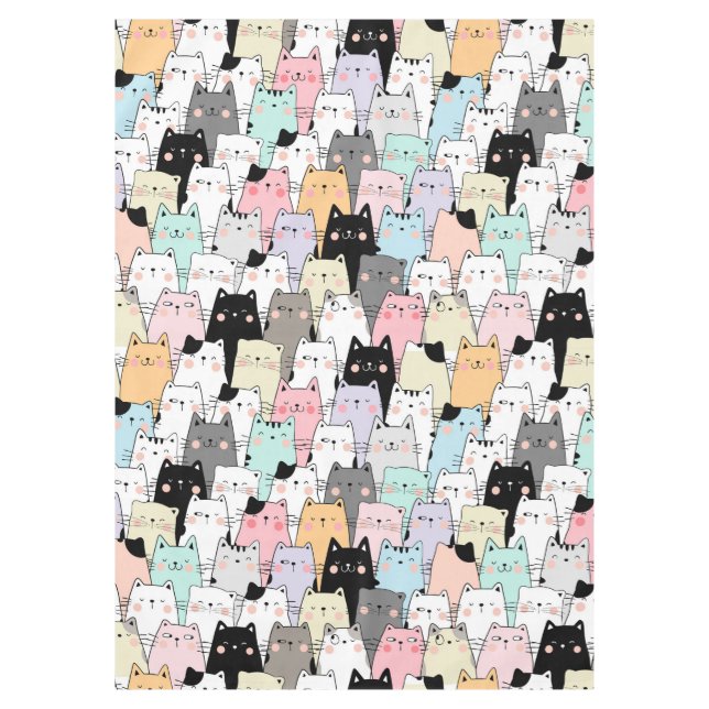 Cute Cat Pattern Tablecloth (Front)