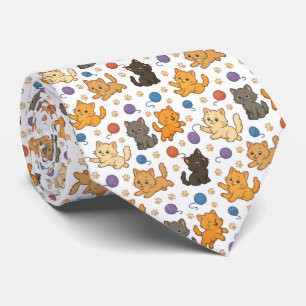 Cute Cat Pattern Tie