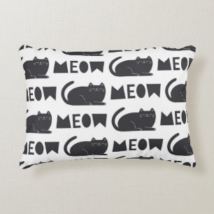 cute cat pattern. Vintage illustration Decorative Cushion