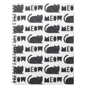 cute cat pattern. Vintage illustration Notebook