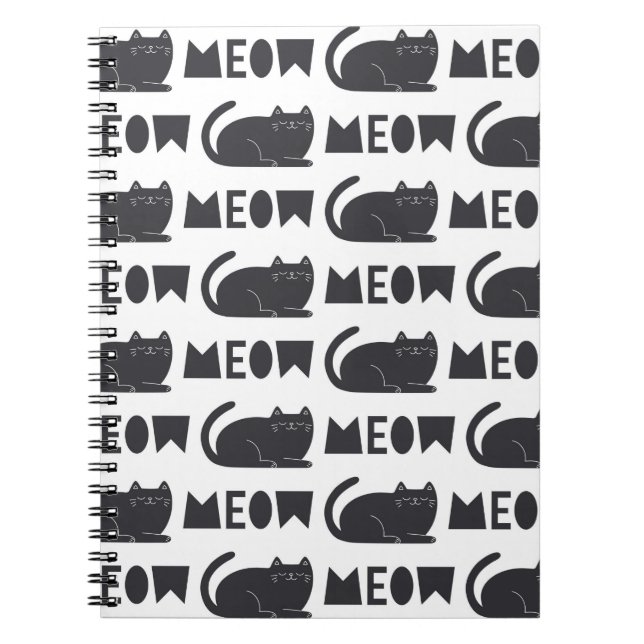 cute cat pattern. Vintage illustration Notebook (Front)