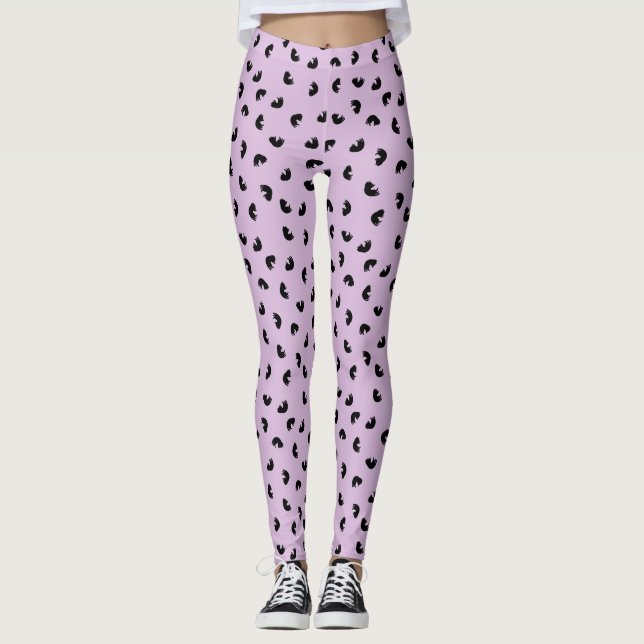 CUTE Cat Pattern w Changeable Background Colour Leggings (Front)